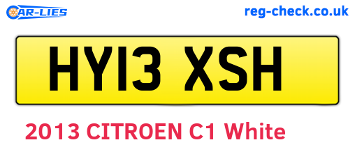 HY13XSH are the vehicle registration plates.