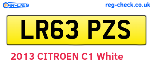 LR63PZS are the vehicle registration plates.