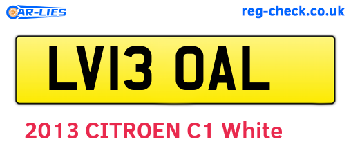 LV13OAL are the vehicle registration plates.