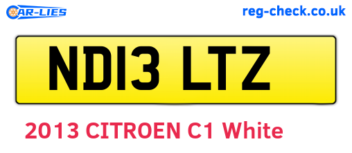 ND13LTZ are the vehicle registration plates.