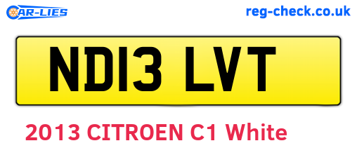 ND13LVT are the vehicle registration plates.