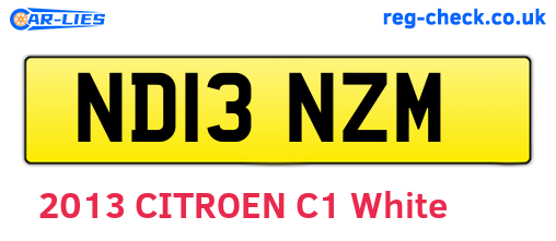 ND13NZM are the vehicle registration plates.