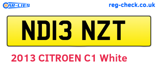 ND13NZT are the vehicle registration plates.