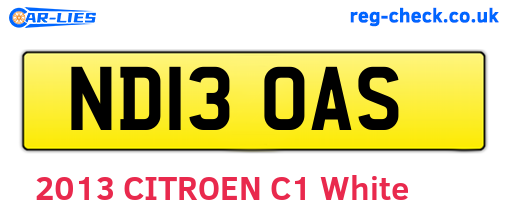 ND13OAS are the vehicle registration plates.