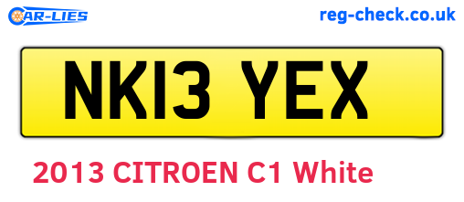 NK13YEX are the vehicle registration plates.