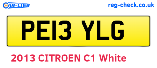 PE13YLG are the vehicle registration plates.