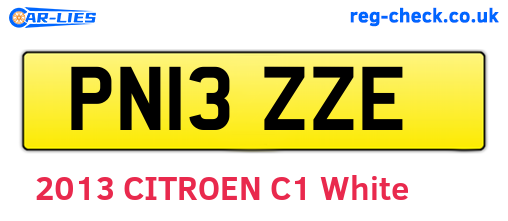 PN13ZZE are the vehicle registration plates.