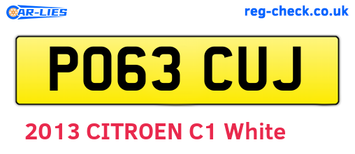 PO63CUJ are the vehicle registration plates.