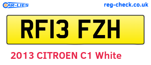 RF13FZH are the vehicle registration plates.
