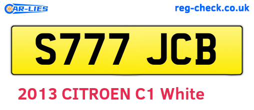 S777JCB are the vehicle registration plates.