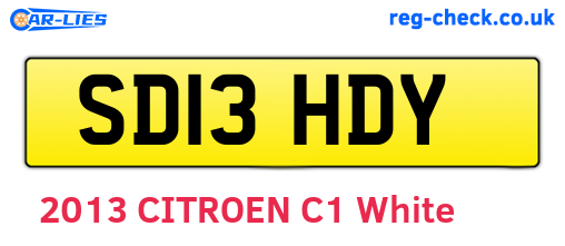 SD13HDY are the vehicle registration plates.