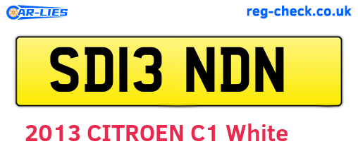 SD13NDN are the vehicle registration plates.
