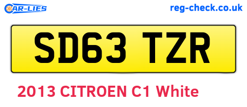 SD63TZR are the vehicle registration plates.