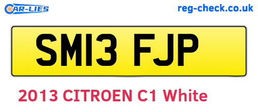 SM13FJP are the vehicle registration plates.