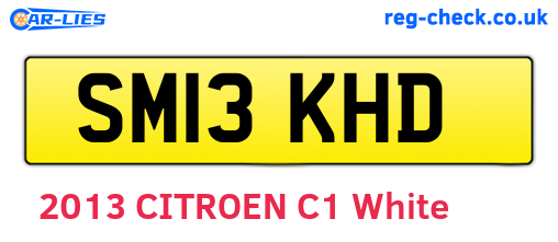 SM13KHD are the vehicle registration plates.