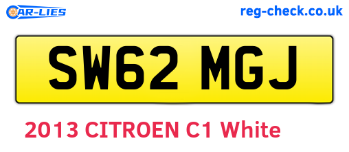 SW62MGJ are the vehicle registration plates.