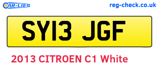 SY13JGF are the vehicle registration plates.