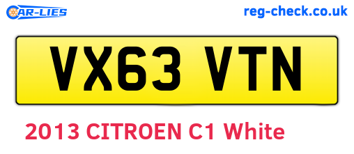 VX63VTN are the vehicle registration plates.