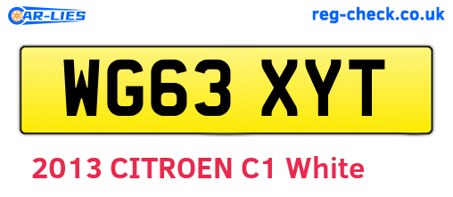 WG63XYT are the vehicle registration plates.