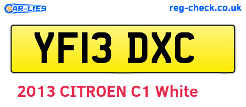 YF13DXC are the vehicle registration plates.