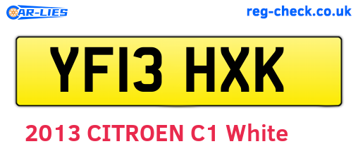 YF13HXK are the vehicle registration plates.