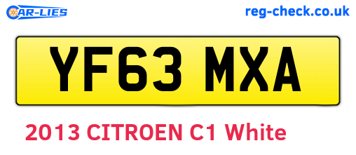 YF63MXA are the vehicle registration plates.