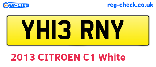 YH13RNY are the vehicle registration plates.