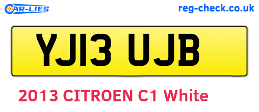 YJ13UJB are the vehicle registration plates.