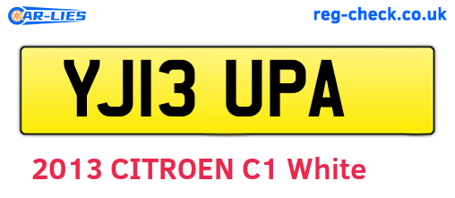 YJ13UPA are the vehicle registration plates.