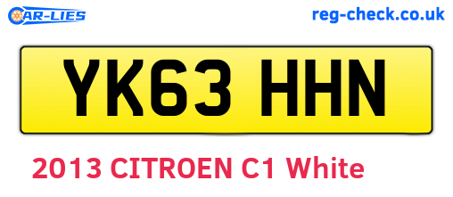 YK63HHN are the vehicle registration plates.
