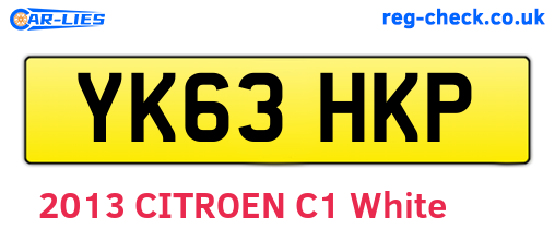 YK63HKP are the vehicle registration plates.