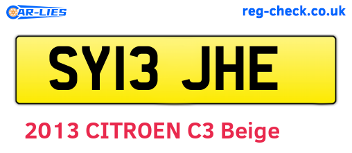 SY13JHE are the vehicle registration plates.