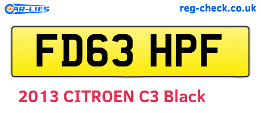 FD63HPF are the vehicle registration plates.