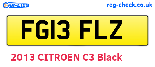 FG13FLZ are the vehicle registration plates.