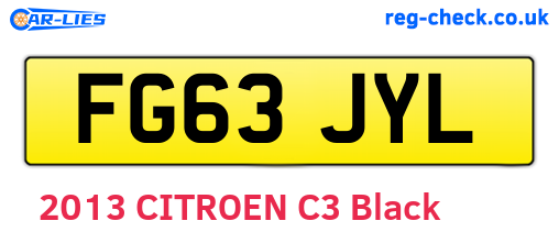 FG63JYL are the vehicle registration plates.