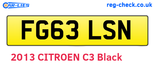 FG63LSN are the vehicle registration plates.