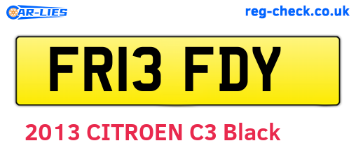 FR13FDY are the vehicle registration plates.