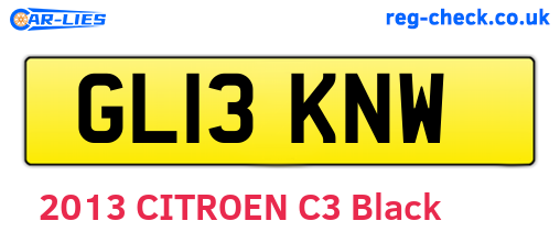 GL13KNW are the vehicle registration plates.