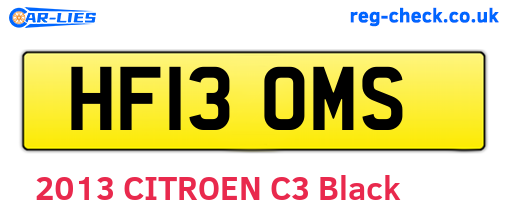 HF13OMS are the vehicle registration plates.