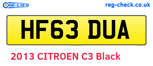 HF63DUA are the vehicle registration plates.