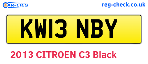 KW13NBY are the vehicle registration plates.