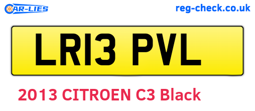 LR13PVL are the vehicle registration plates.