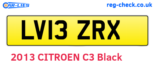LV13ZRX are the vehicle registration plates.