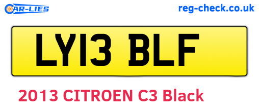 LY13BLF are the vehicle registration plates.