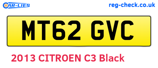 MT62GVC are the vehicle registration plates.