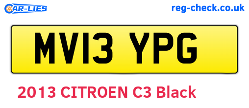 MV13YPG are the vehicle registration plates.