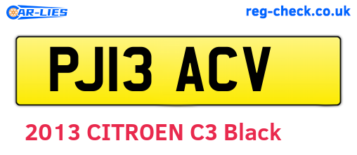 PJ13ACV are the vehicle registration plates.