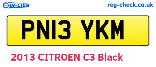 PN13YKM are the vehicle registration plates.