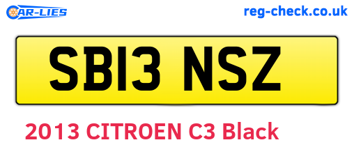SB13NSZ are the vehicle registration plates.