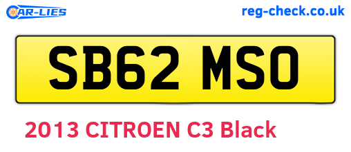 SB62MSO are the vehicle registration plates.